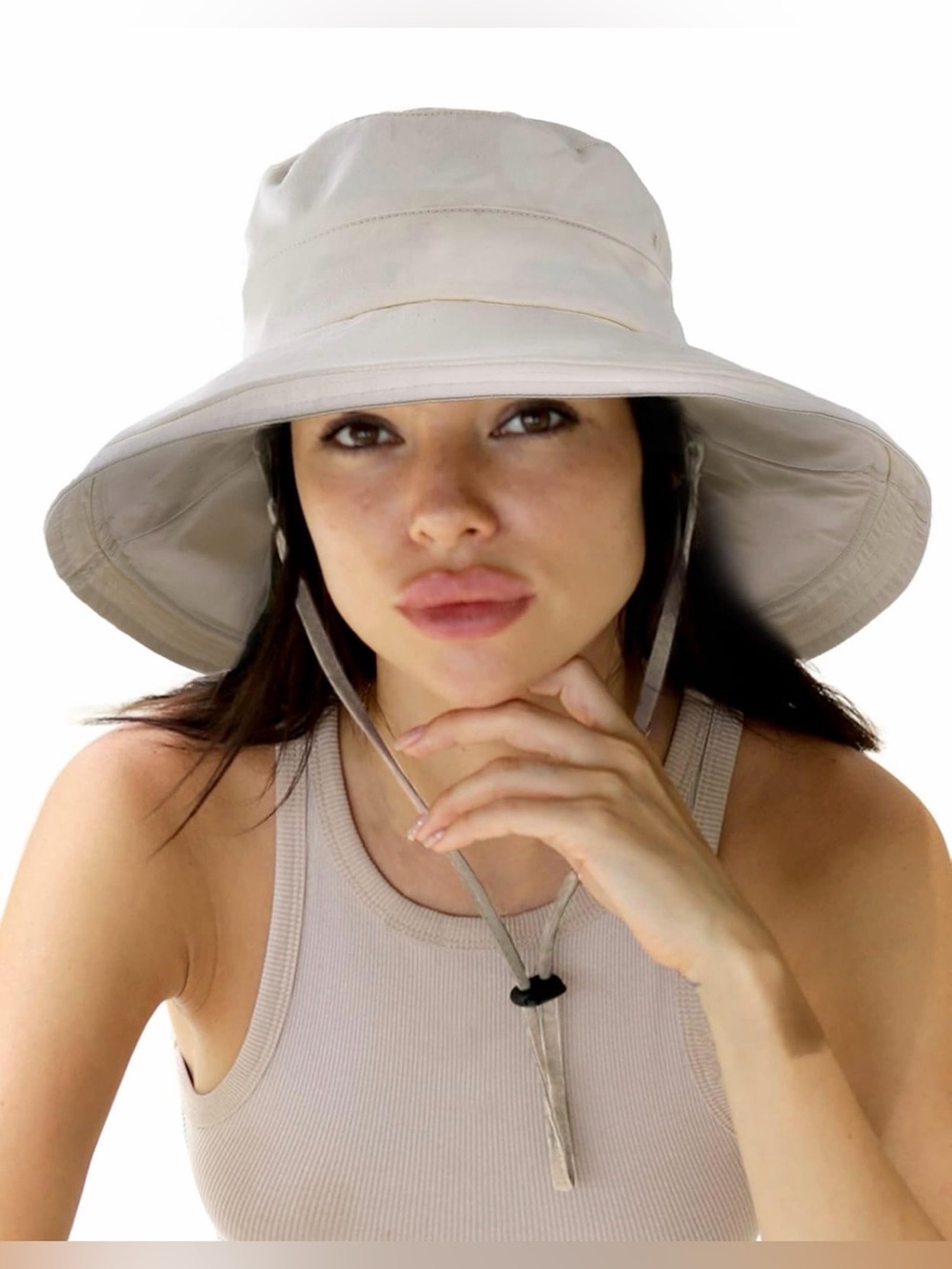 Sun Hats for Women Gardening Hat Wide Brim Ponytail Beach Hat with Fold-Up Brim